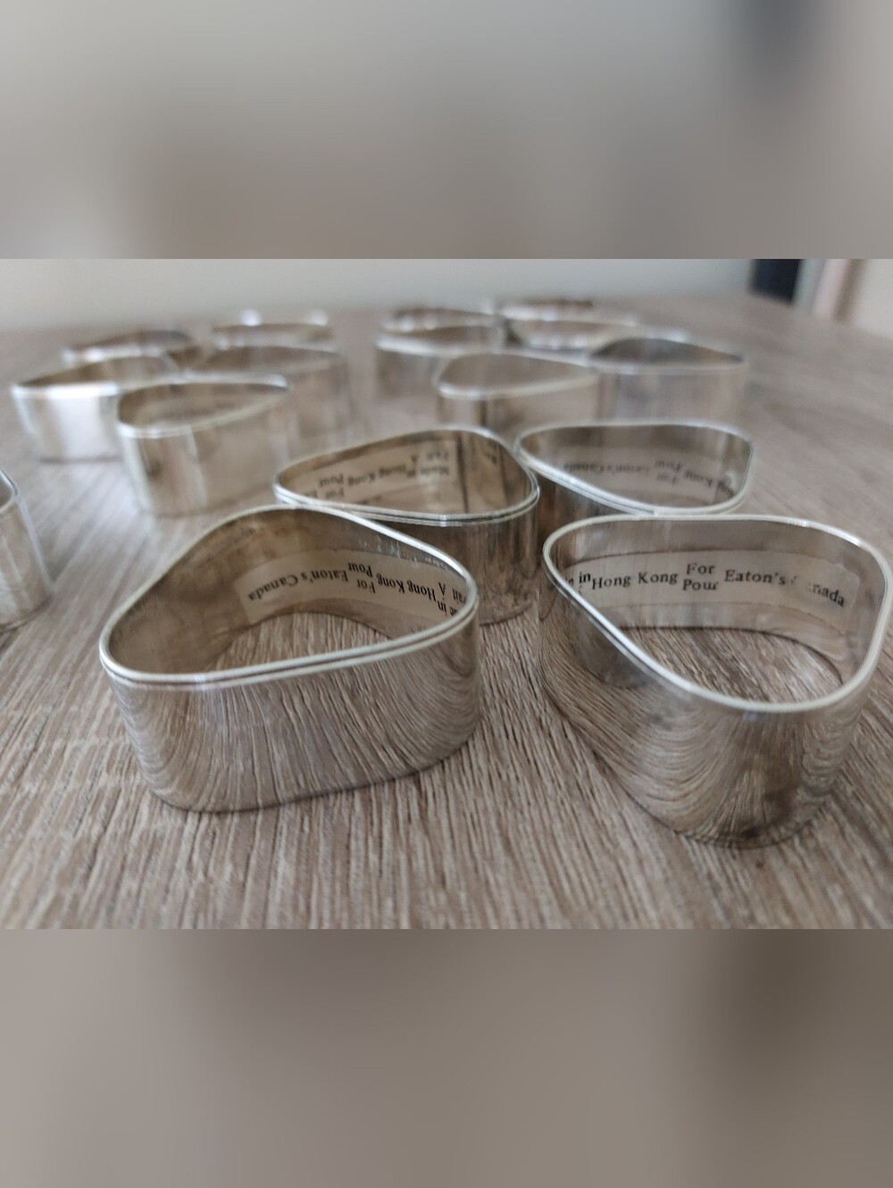 Eaton's Silver Plated Triangular Napkin Rings - Set Of 16